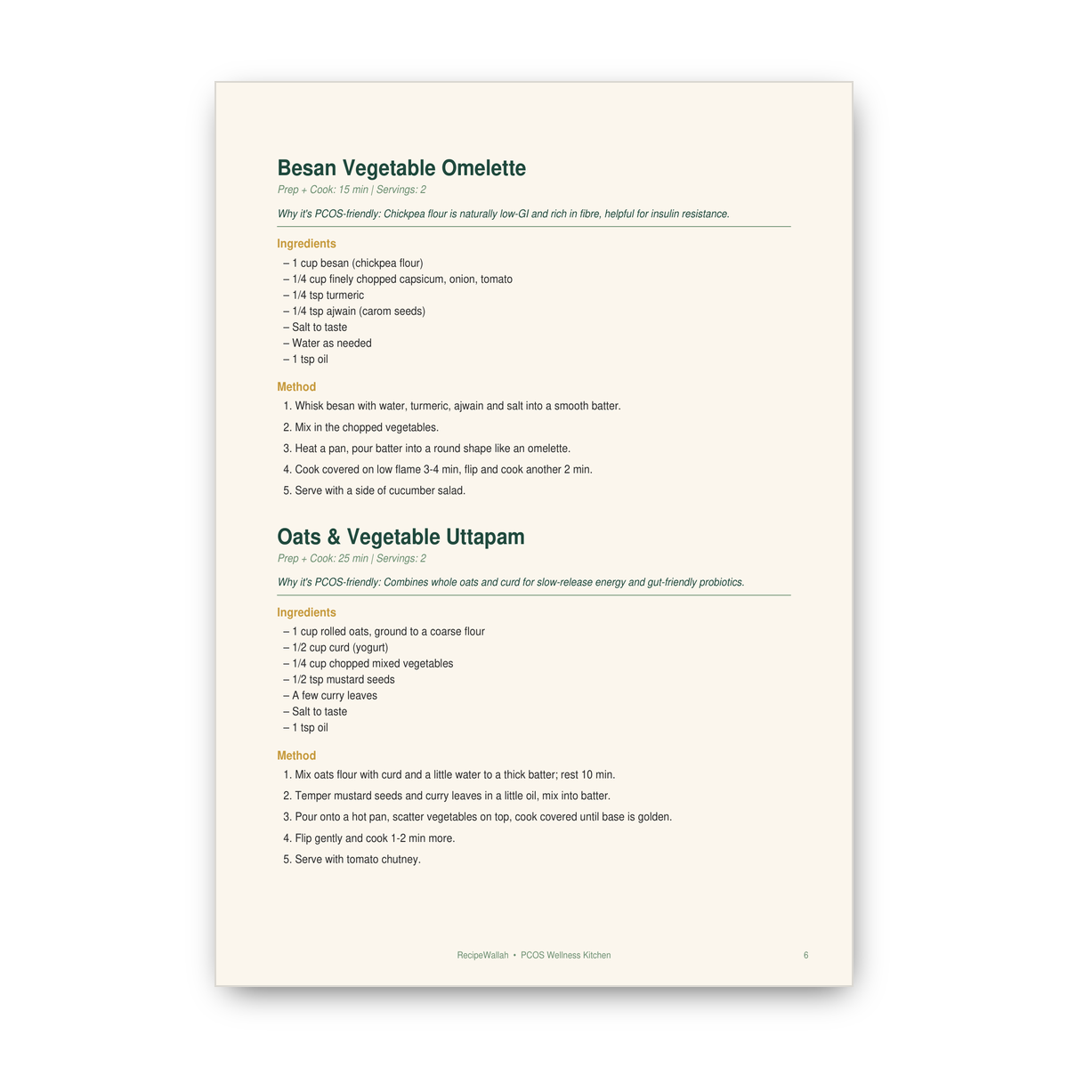 PCOS Wellness Kitchen – 30 Indian Vegetarian Recipes