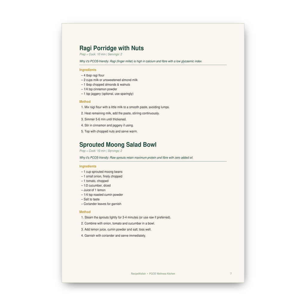 PCOS Wellness Kitchen – 30 Indian Vegetarian Recipes