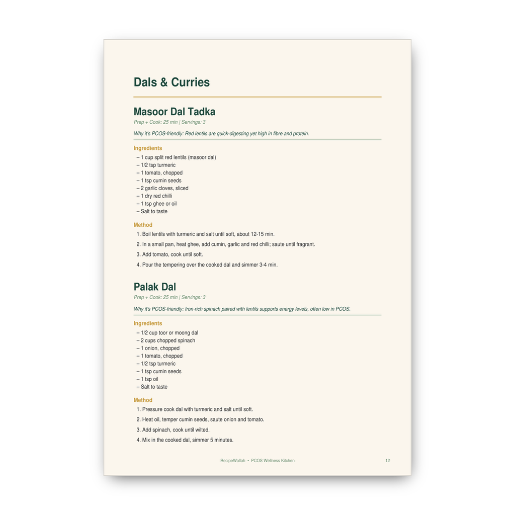 PCOS Wellness Kitchen – 30 Indian Vegetarian Recipes